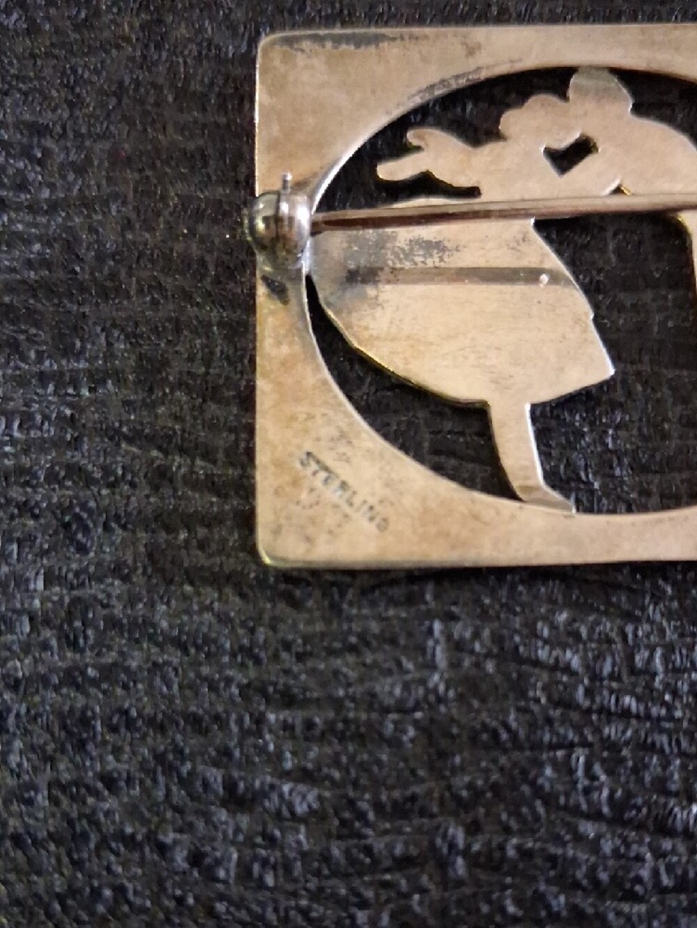 Stirling Silver Vintage Silhouette Couple Brooch Pin - Picture 3 of 5